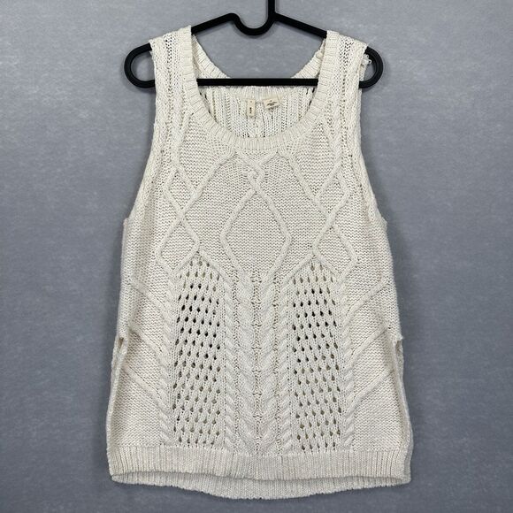 Moth By Anthropologie Women’s Cable Knit Size Large Sleeveless Sweater Blended - Picture 1 of 9